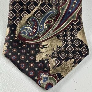 VTG Younkers Italian Silk Necktie Multicolor Paisley W/ Abstract Design Tie 57"